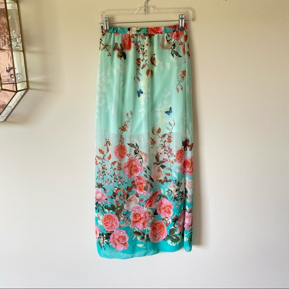 ❤️3/30❤️Pastel Floral Maxi Skirt - Picture 2 of 8